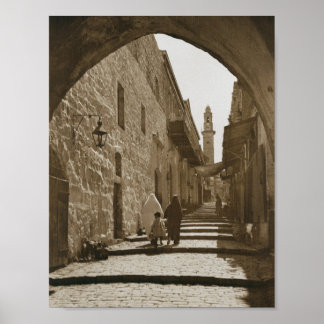 An alley in old Jerusalem Poster