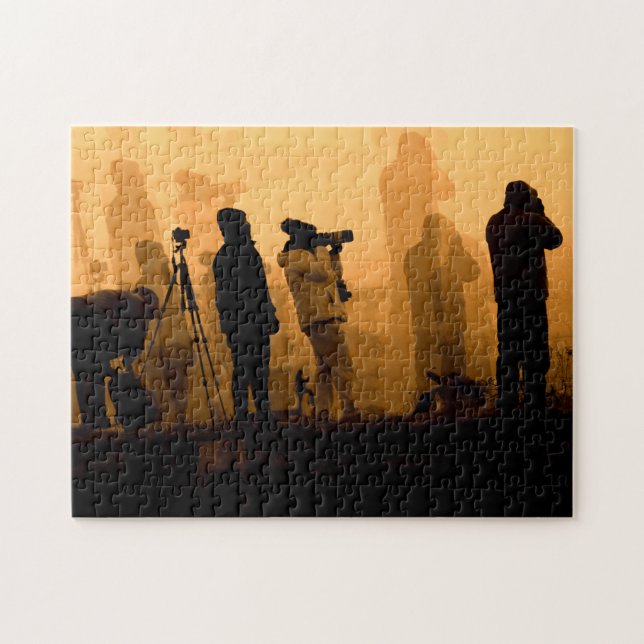 An Amazing Sunset - Photographing Geese at Sunset  Jigsaw Puzzle (Horizontal)