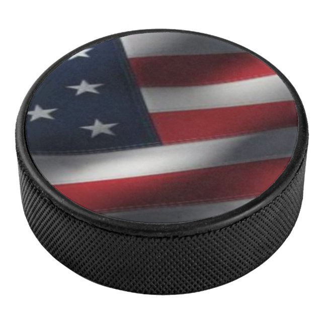 An American Flag USA Hockey Puck (3/4)