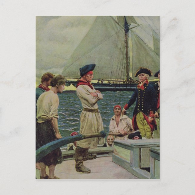 An American Privateer Taking a British Prize Postcard (Front)