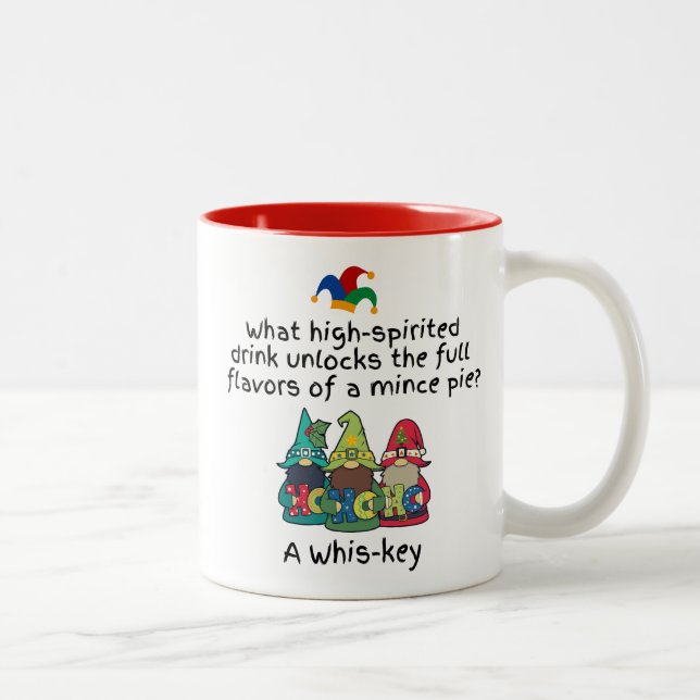 An Amusing Flavorsome Mince Pie Joke Two-Tone Coffee Mug (Right)
