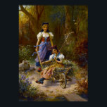 An Amusing Ride by Hans Zatzka - poster<br><div class="desc">A fantasy painting by the Austrian painter Hans Zatzka (1859-1945). Also known as Lustige Fahrt. Oil on canvas,  80 x 53.8 cm.</div>
