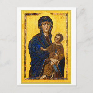 An Ancient Madonna and Child Holiday Christmas Postcard
