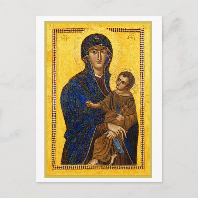 An Ancient Madonna and Child Holiday Christmas  Postcard