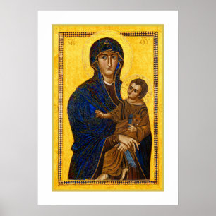An Ancient Madonna and Child Holiday Christmas  Poster
