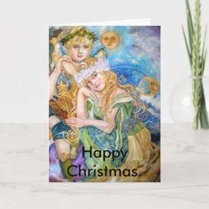 An angel and a goddess of the art, Happy Chris... Holiday Card