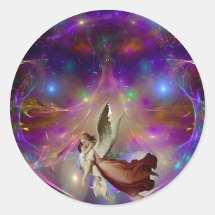 An Angel Awaits Classic Round Sticker