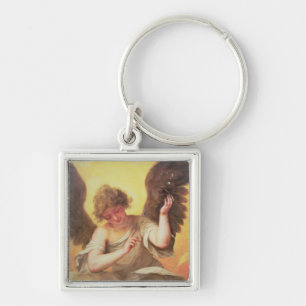 An Angel holding a Glass Flask Keychain