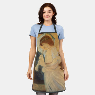 An Angel Playing a Flageolet By Burne Jones Apron