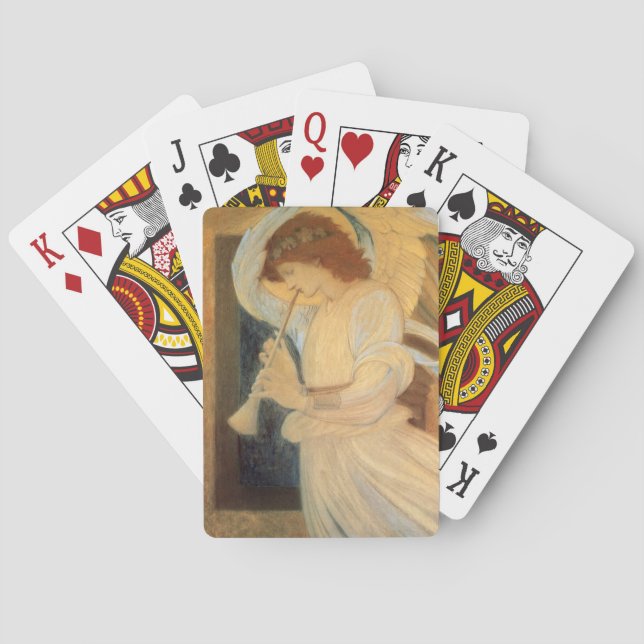 An Angel Playing a Flageolet By Burne Jones Cards (Back)