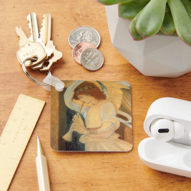 An Angel Playing a Flageolet By Burne Jones Keychain (Desk)