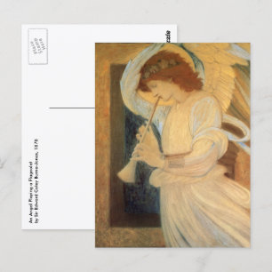 An Angel Playing a Flageolet By Burne Jones Postcard
