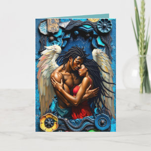 An Angel's Embrace Black Angel Note Card