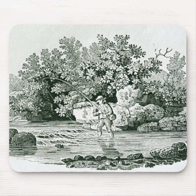An Angler in a River Pool, from 'British Mouse Pad (Front)