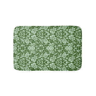 An antique floral damask bath mat