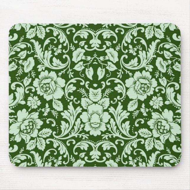 An antique floral damask mouse pad (Front)
