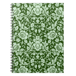 An antique floral damask notebook