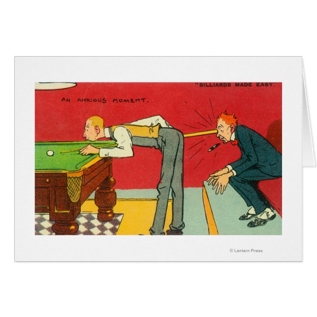 An Anxious Moment, Pool Cue Hitting a Head (Front Horizontal)