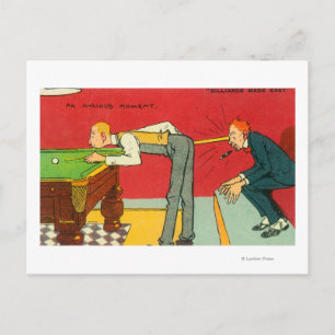An Anxious Moment, Pool Cue Hitting a Head Postcard
