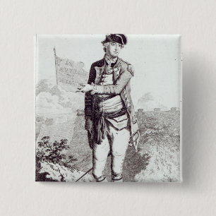 An Appeal to Heaven', a portrait of General Lee 2 Inch Square Button