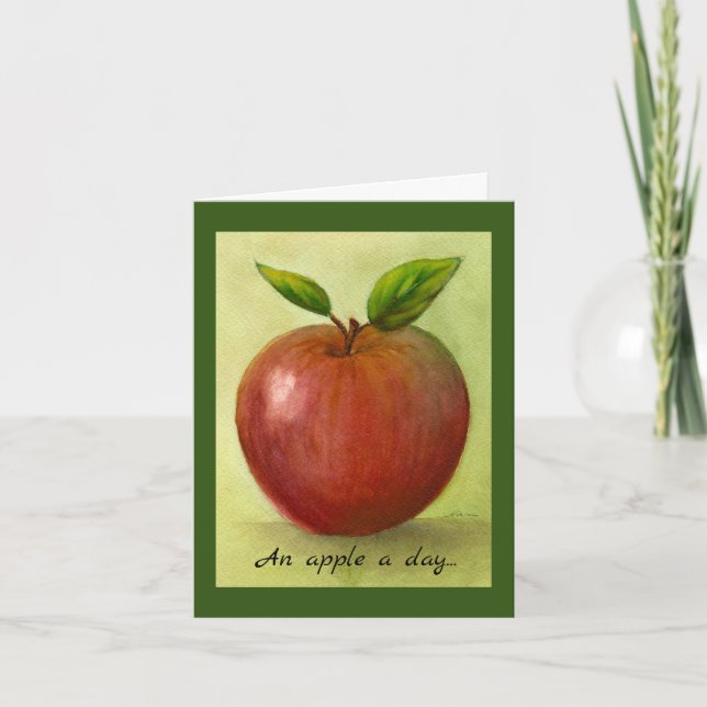 An Apple A Day humourous Card (Front)