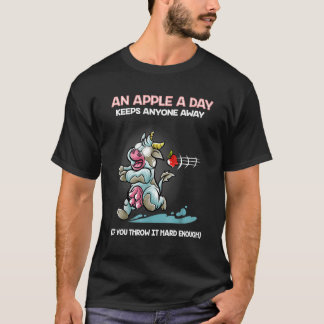 An Apple A Day Keeps Anyone Away Cow Farmer Farm N T-Shirt