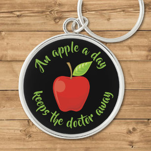 An apple a day keychain