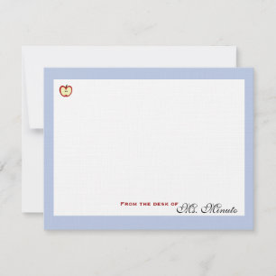 An Apple A Day Personalized Stationery Note Card
