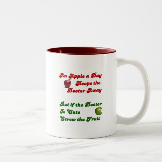 An Apple A Day.... Two-Tone Coffee Mug (Right)