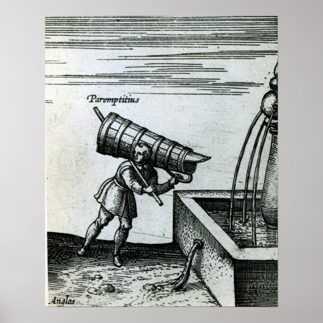 An apprentice fetching water from a fountain poster (Front)