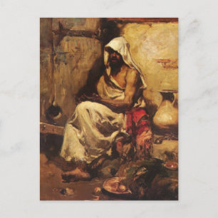 An Arab examining a pistol By Sorolla Postcard