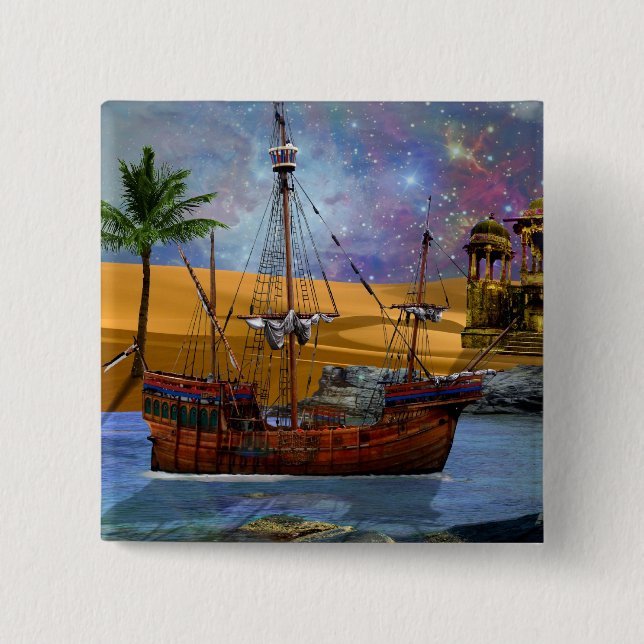 An Arabian Adventure 2 Inch Square Button (Front)