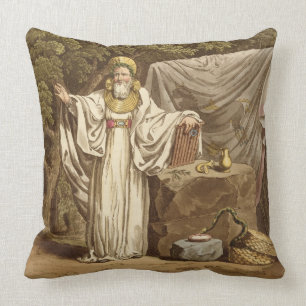 An Arch Druid in his Judicial Habit, engraved by R Throw Pillow