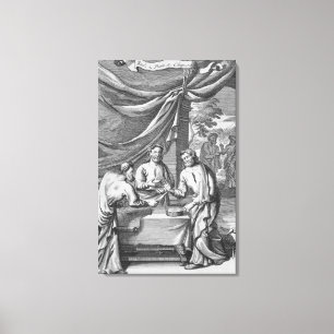 An Argument Between Cartographers, illustration fr Canvas Print