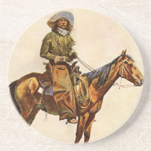 An Arizona Cowboy by Remington, Vintage Western Coaster