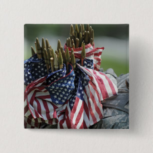 An Army soldier's backpack 2 Inch Square Button
