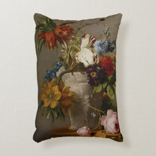 An Arrangement with Flowers, 19th century Decorative Pillow