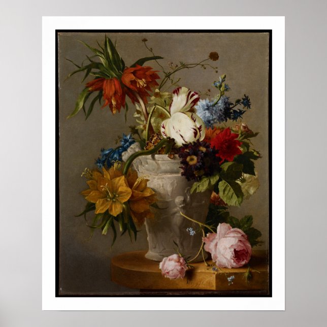 An Arrangement with Flowers, 19th century Poster (Front)