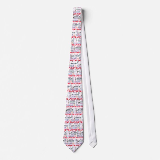 an array of aa slogans tie (Front)