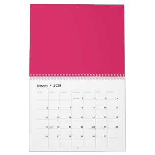An array of red and pink flowers with lush green l calendar