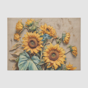 An Array of Vintage Sunflowers and Buds Tissue Paper