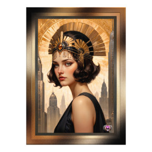 An Art Deco Damsel AI Concept Art by Xzendor7 Photo Print