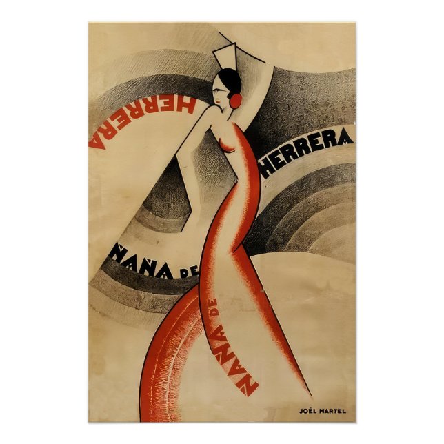 An art deco poster of a flamenco dancer (Front)