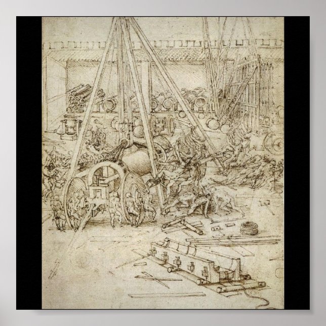 An Artillery Park (c. 1487) by Leonardo da Vinci Poster (Front)