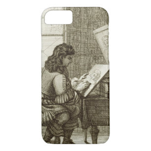 An artist copying onto an engraving plate, printed Case-Mate iPhone case