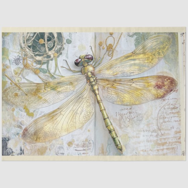 An Artistic Dragonfly Series Design #8 Tissue Paper (Front)