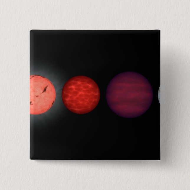 An artist's rendition comparing brown dwarfs 2 inch square button (Front)