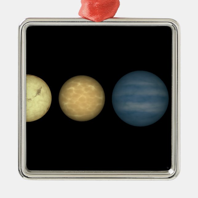 An artist's rendition comparing brown dwarfs 2 metal ornament (Front)
