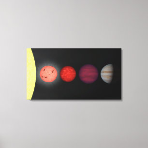 An artist's rendition comparing brown dwarfs canvas print