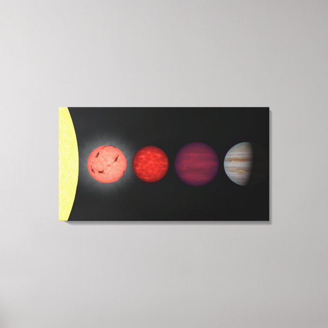 An artist's rendition comparing brown dwarfs canvas print (Front)
